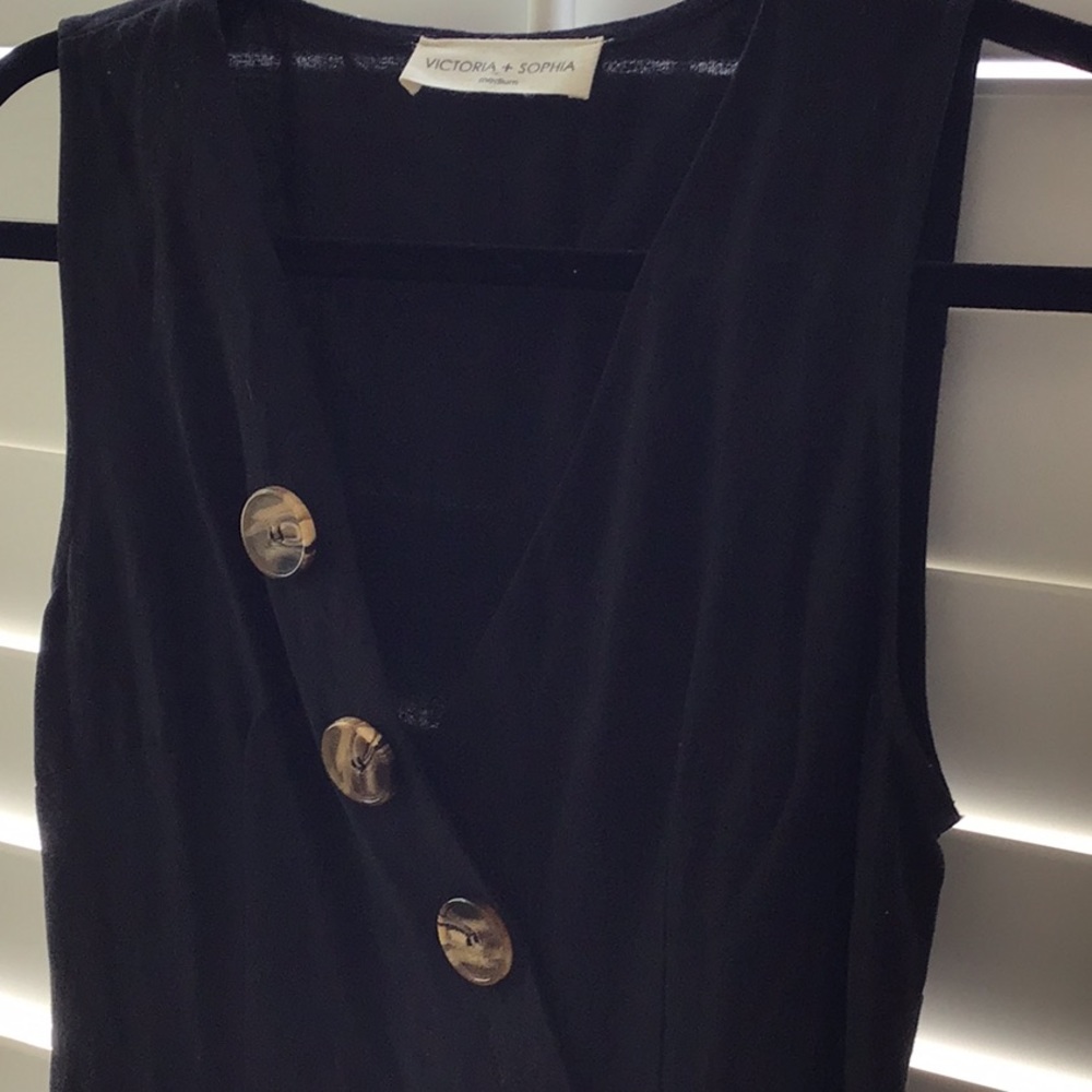 Summer linen dress.  Black.